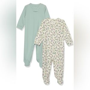 Amazon Aware Unisex Babies' Organic Cotton Footed Sleep and Play, Pack of 2